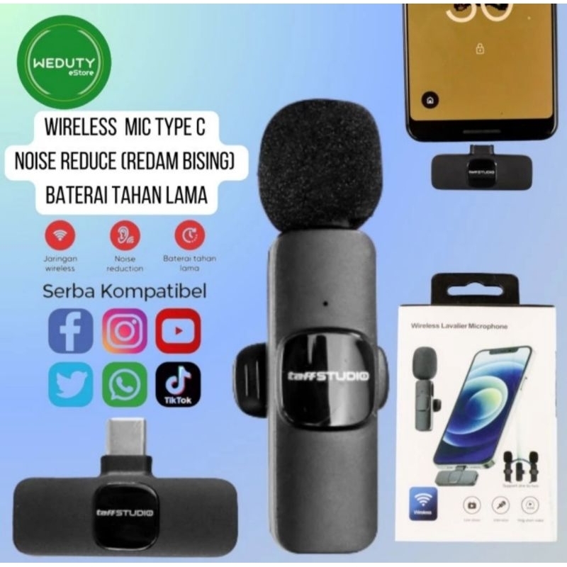 Jual MIC MICROPHONE TANPA KABEL WIRELESS TYPE C BISA DI KONEKSI KE PORT