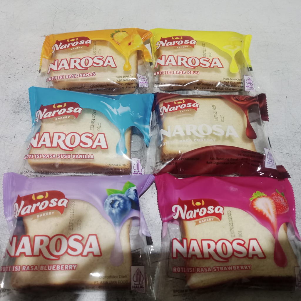 Jual Narosa Roti Tawar Panggang Sandwich Isi Selai 60gr Enak Empuk