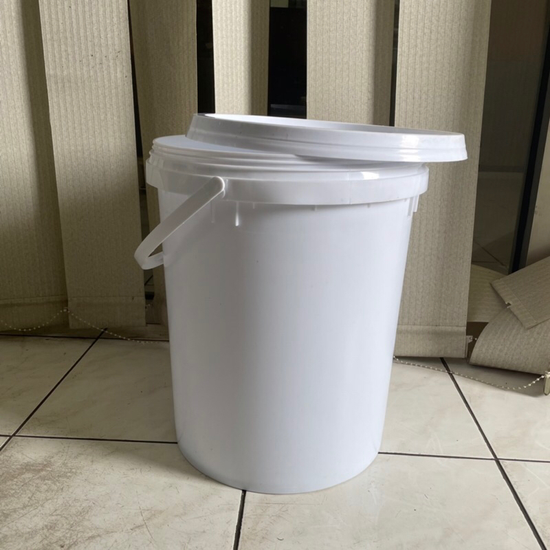 Jual Ember Plastik 20 Liter Pail 20 Liter 25kg Untuk Catmakananpackaging White Blueish 5506