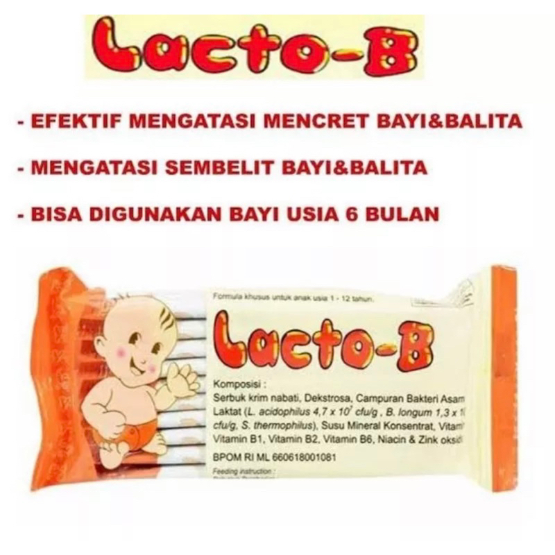 Jual LACTO-B Sachet Probiotik Untuk Mengatasi Diare, Intoleransi ...