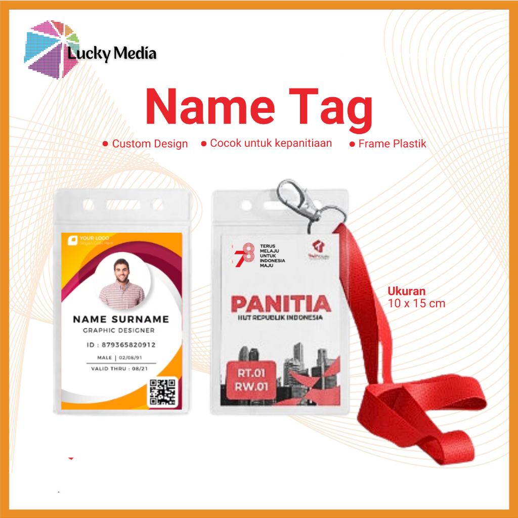 Jual Cetak Nametag X Cm Tanda Pengenal Panitia Nama Name Tag Id Card