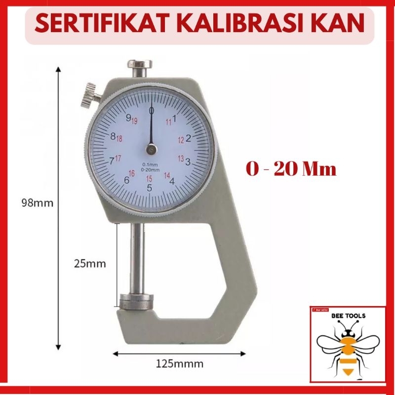 Jual DIAL THICKNESS GAUGE / TIKNES GAUGE SERTIFIKAT KALIBRASI KAN