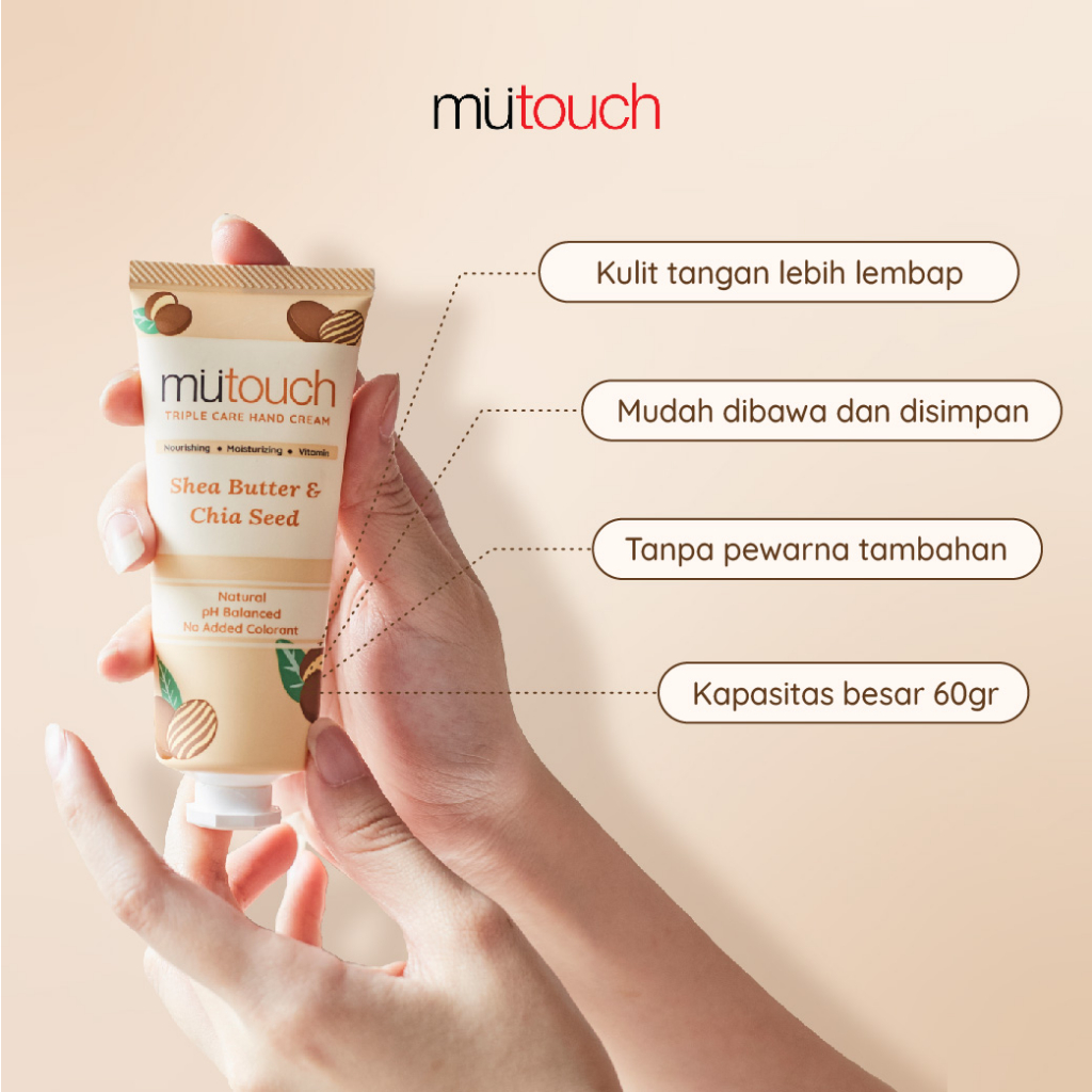 Jual MuTouch Triple Care Hand Cream Shea Butter & Chia Seed 60gr ...