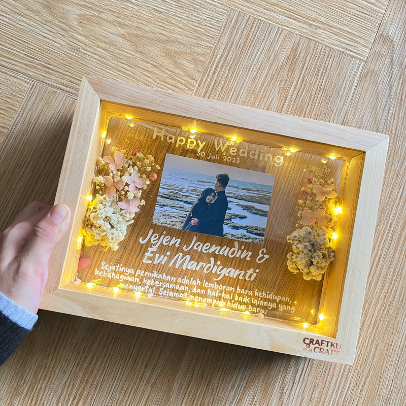 Jual Frame Custom/ Rustic Frame LED Aesthetic Lampu / Bingkai Custom ...