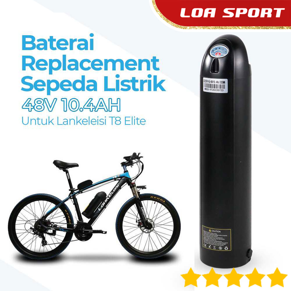Jual Baterai Sepeda Listrik untuk Sepeda Lankeleisi T8 Elite 48V 10.4AH