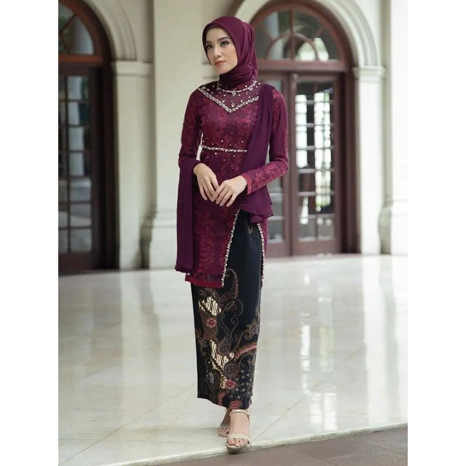 Jual Stelan Kebaya Tunik Brokat Modern Terbaru 2023 Bahan Tulle Premium ...