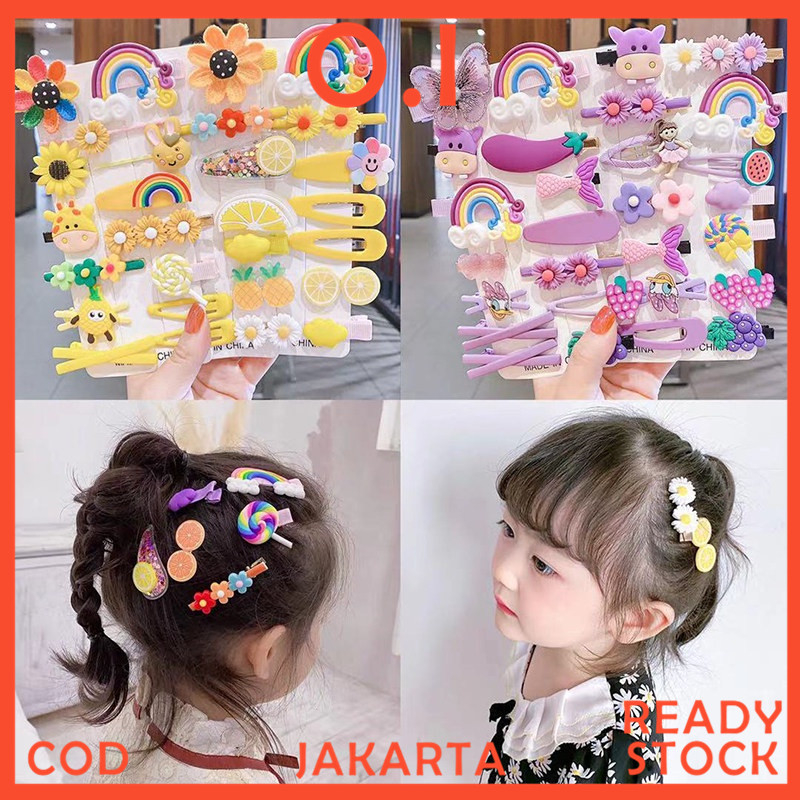 Jual Set 14Pcs Jepit Rambut Korea Untuk Harian / Jepit Rambut Anak ...