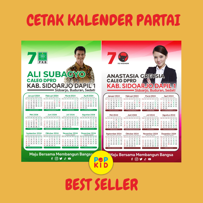 Jual CETAK KALENDER CALEG / PEMILU / PARTAI GRATIS DESIGN | Shopee ...