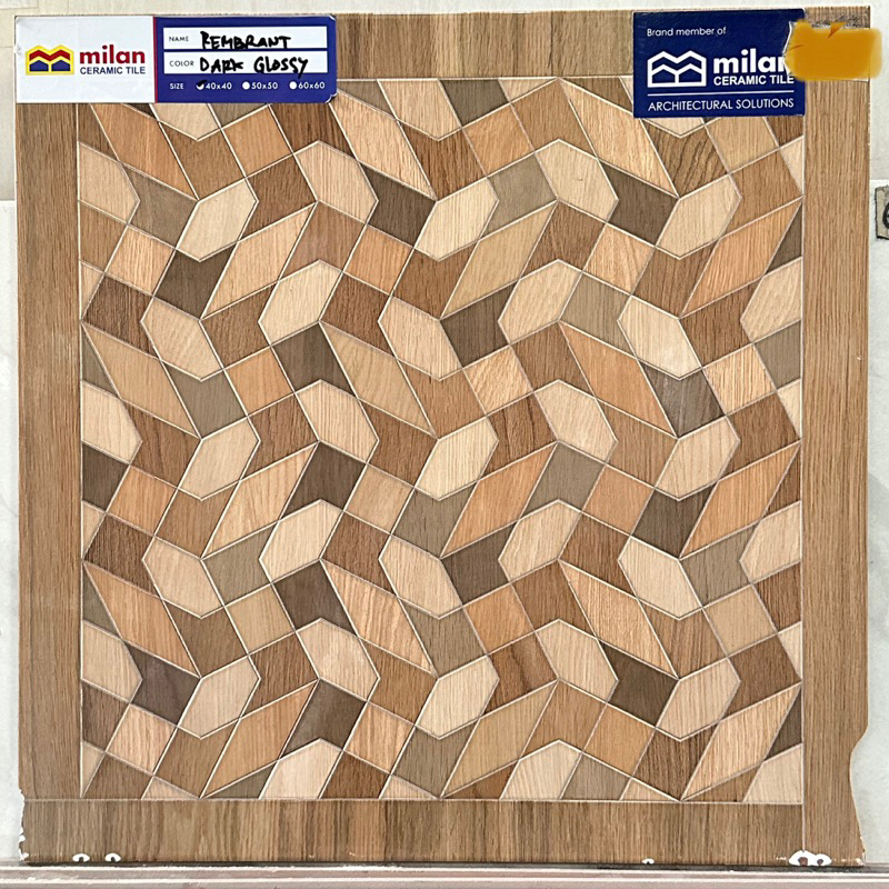 Jual KERAMIK LANTAI REMBRANT DARK GLOSSY 40x40 / KERAMIK LANTAI MOTIF