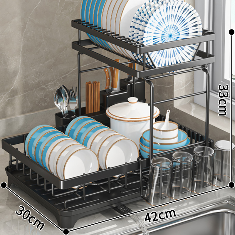 Jual Rak Piring Dapur Stainless Steel Penyimpanan Rak Pengering Piring Rak Mangkuk Piring 3166