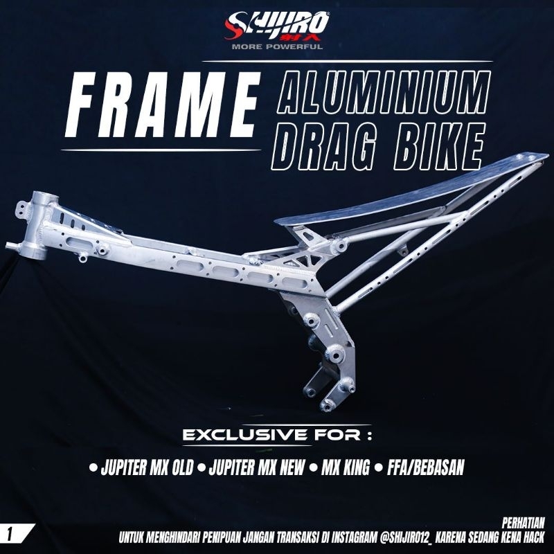 Jual Rangka Frame Dragbike Alumunium T6 for Jupiter MX Old, MX New, MX ...