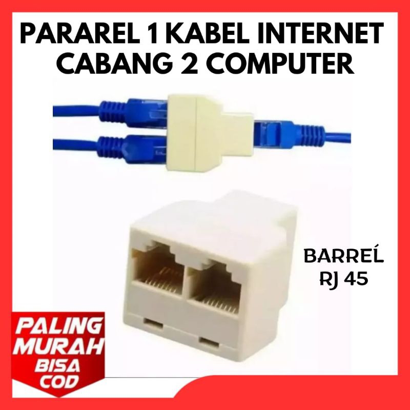 Jual Sambungan Kabel LAN RJ 45 Internet 2 Cabang High Speed 100Mbps ...