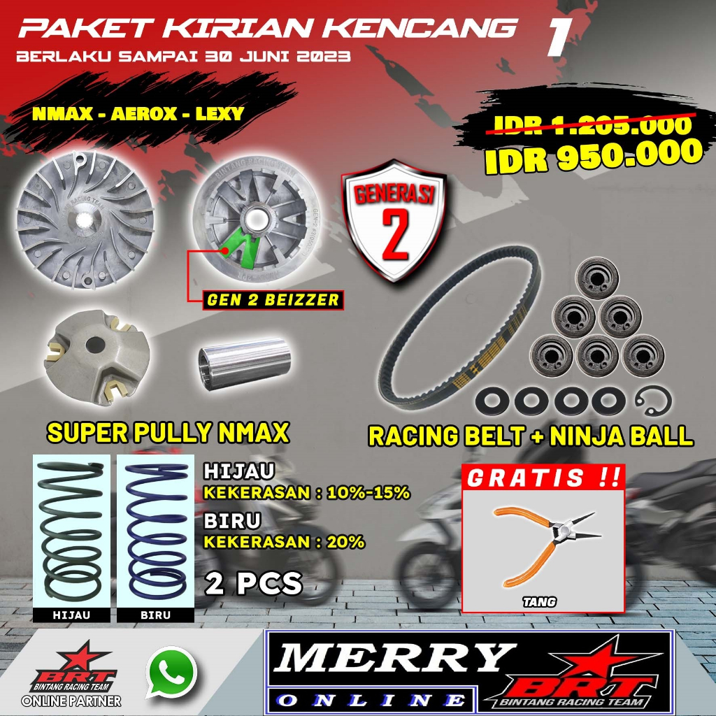 Jual Paket Kirian Super Pully Brt Nmax Old Nmax New Aerox Lexi Generasi Shopee Indonesia