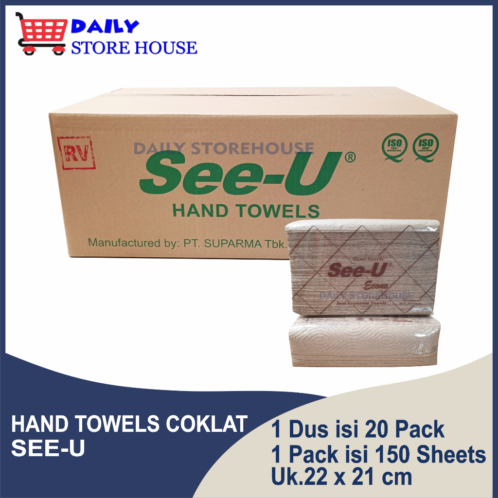 Jual 1 Dus Tissue SeeU Hand Towel Brown Tissue Paper Coklat Tissue