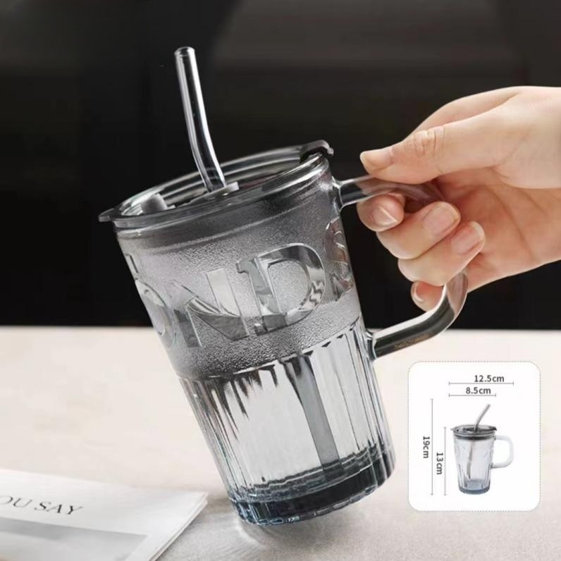 Jual Voova Gelas Kaca Gelas Tumbler Dengan Sedotan Gelas Mug Kaca Gelas Aesthetic Shopee 8883