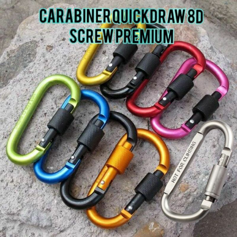 Jual Carabiner Quickdraw Screw 8D Gantungan Kunci Aluminium Alloy not