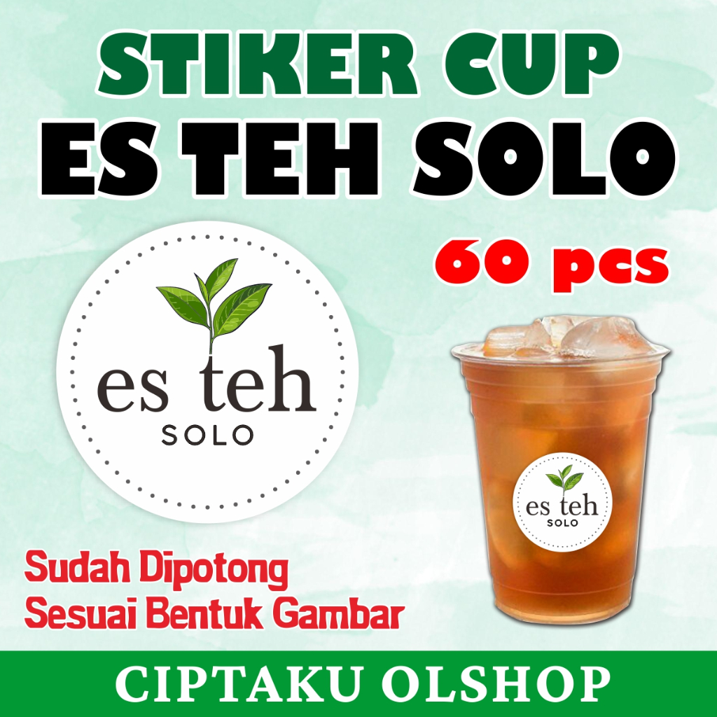 Jual Tiket Label Cup Minuman Es Teh Solo Shopee Indonesia 0596