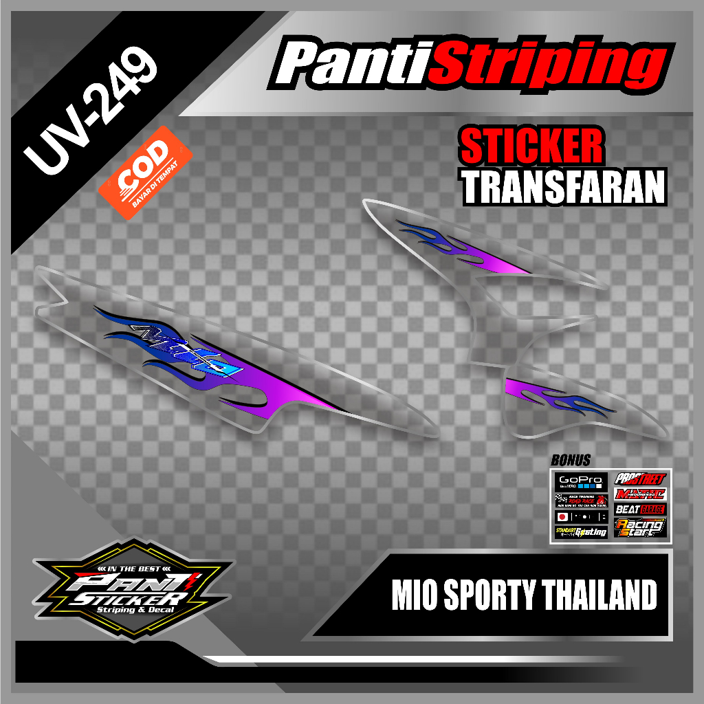 Jual Cod Striping Motor Transparan Uv Variasi Mio Sporty Thailand