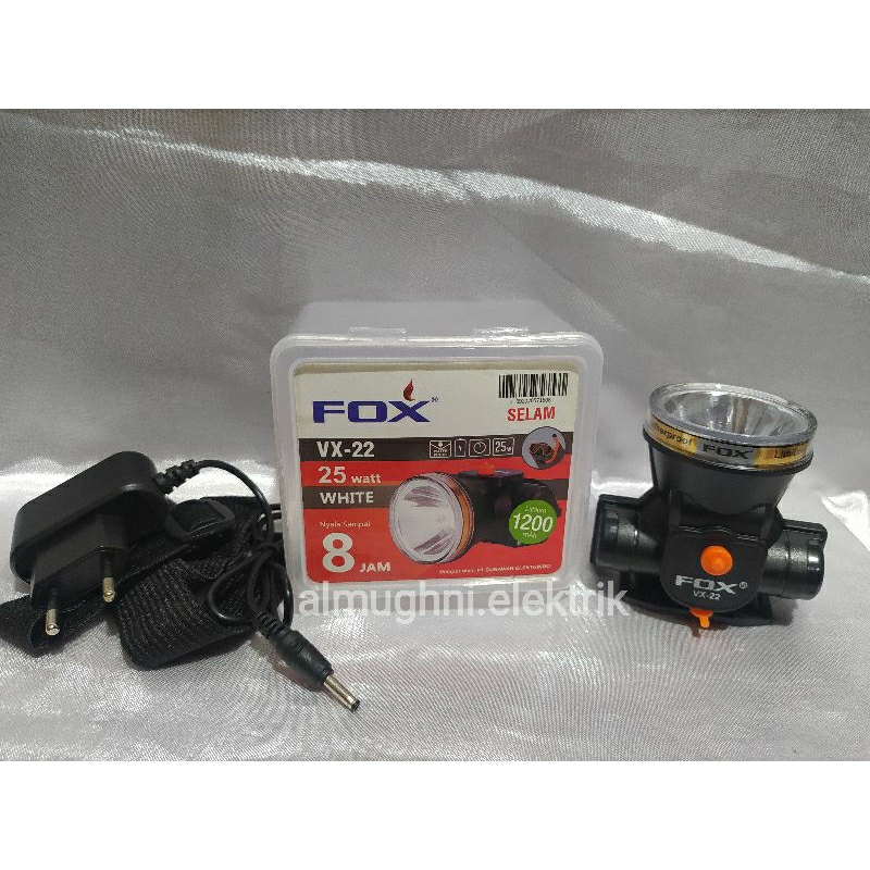 Jual FOX senter kepala fox VX-22 waterproof nyala putih | Shopee Indonesia