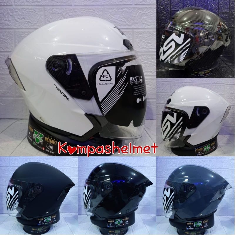 Jual HELM RSV NEW WINDTAIL SOLID WHITE SINGLE VISOR Shopee Indonesia