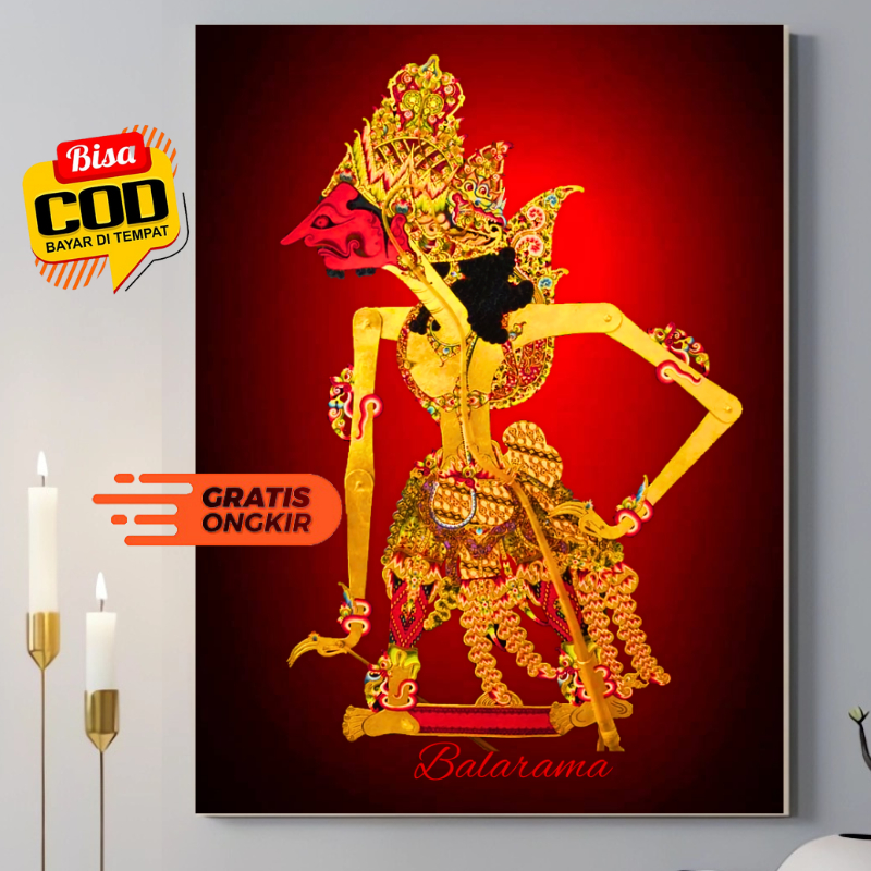 Jual Poster Wayang Kulit Balarama Untuk Hiasan Dinding Atau Wall Dekor