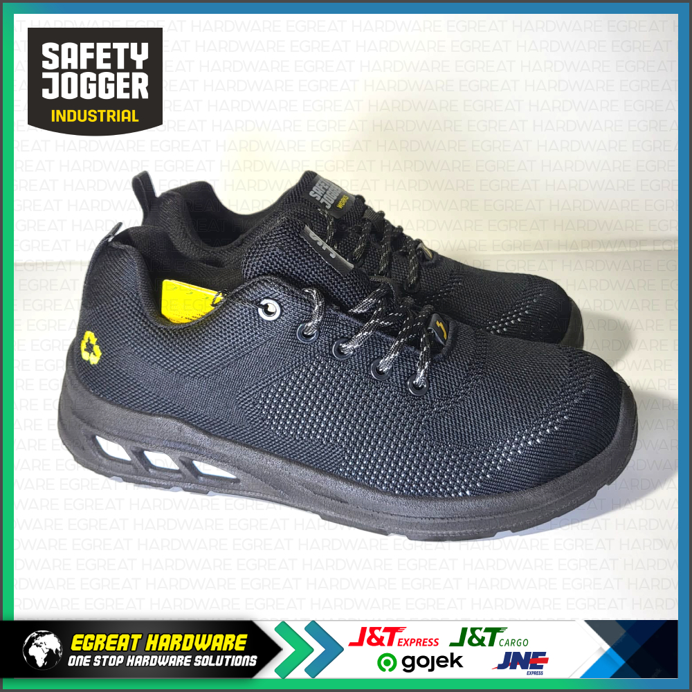 Jual Sepatu Safety Jogger ECOFITZ BLACK S1P LOW SR ESD FO Toecap Steel