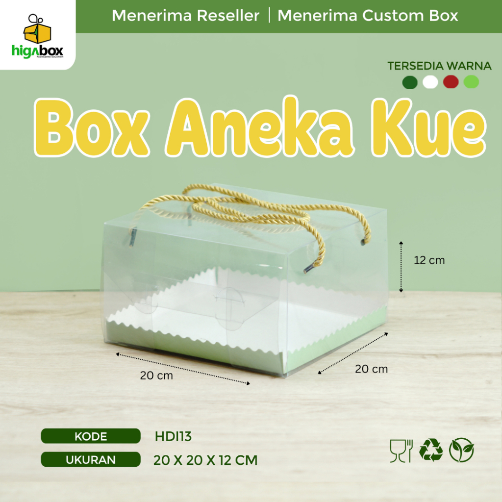 Jual Kotak Mika Tali Box Mika Transparan Mika Kue Kotak Mika Transparan Box Hampers