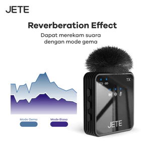 JETE MX1 Microphone Wireless Clip On Mic Live Youtuber 2in1 Garansi 2 Tahun