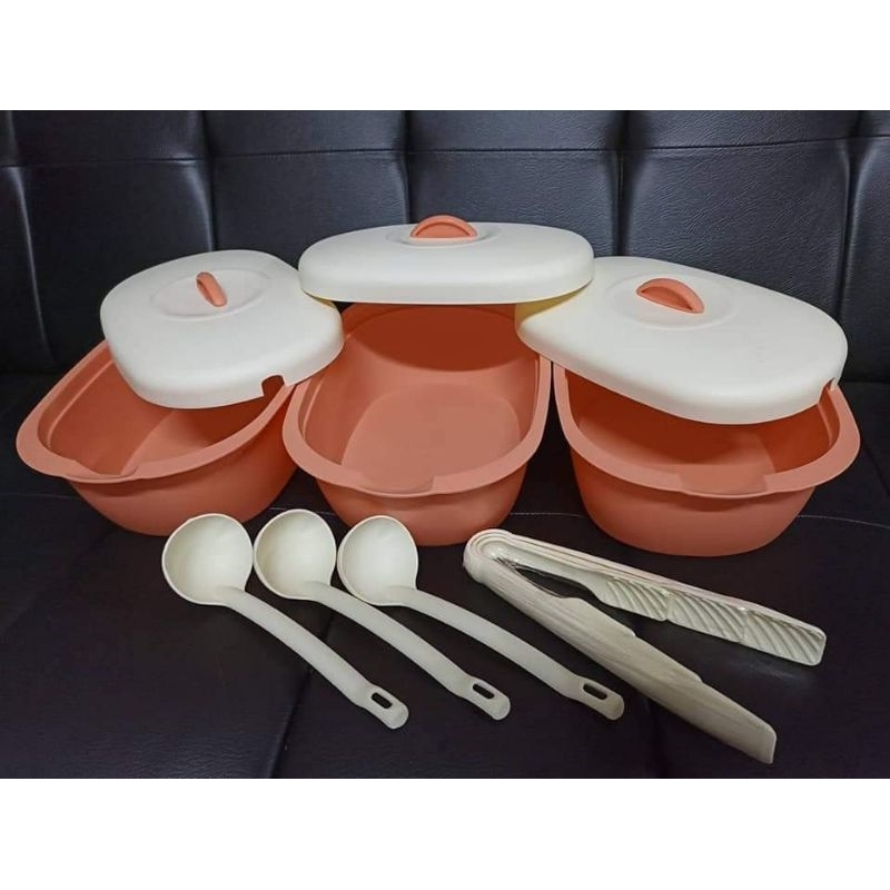 TUPPERWARE INSULATED SERVING SET WADAH SAJI, Kitchen & Appliances di  Carousell