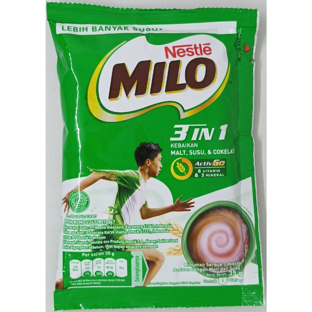 Jual Nestle Milo ActivGo 3in1 Sachet 35g | Shopee Indonesia