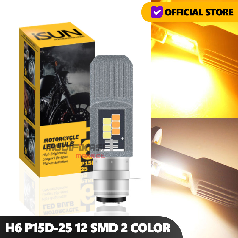 Jual Lampu Utama Headlamp Motor Bebek Matic H6 P15D25 12 SMD 2 Warna 9