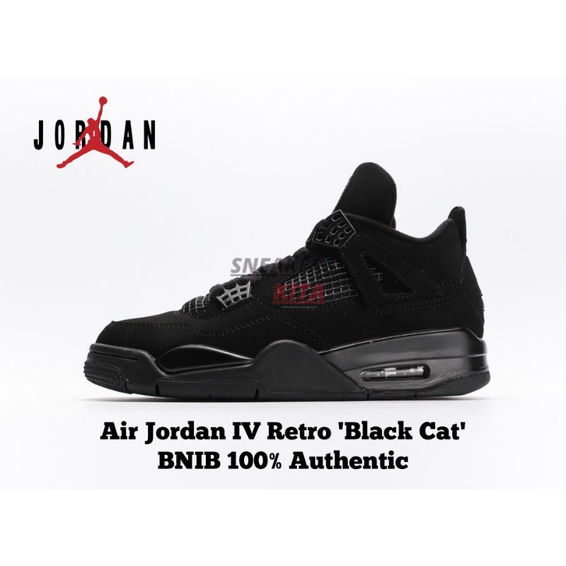 Sepatu Nike Air Jordan IV 4 Retro Black Cat CU1110 010 BNIB 100 Authentic