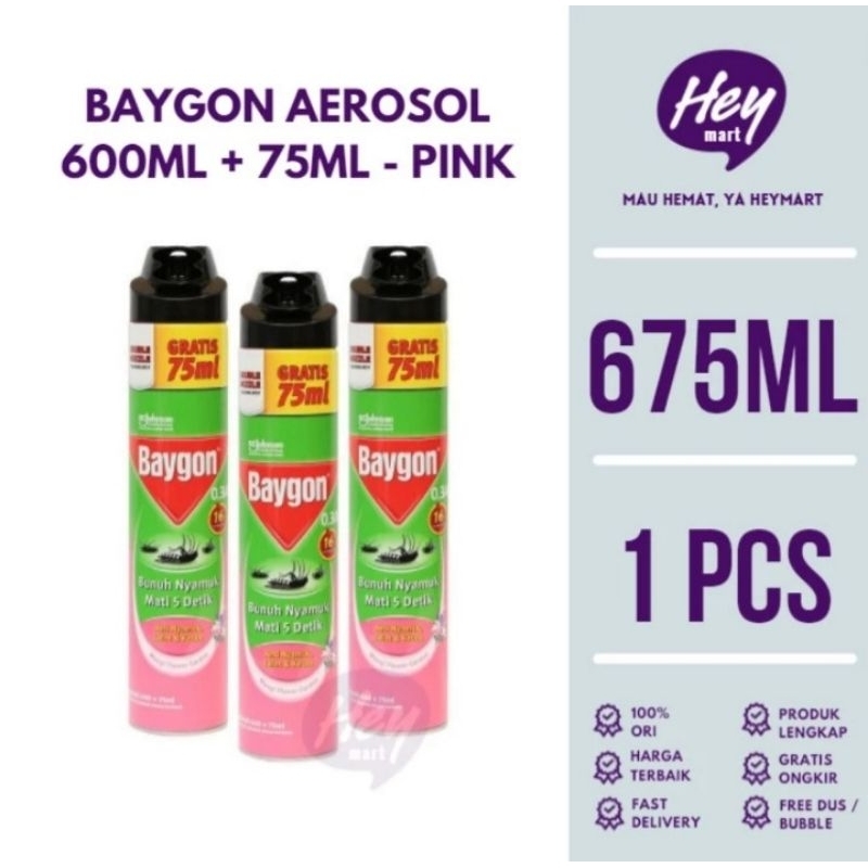 Jual Baygon Semprot 600 75ml Wangi Flower Garden Pink Baygon