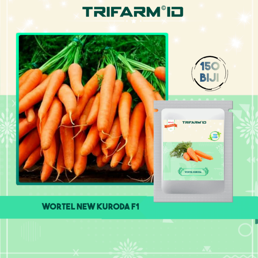 Jual Trifarm 150 Biji Benih Bibit Sayur Wortel Kuroda F1 Repack Kemasan