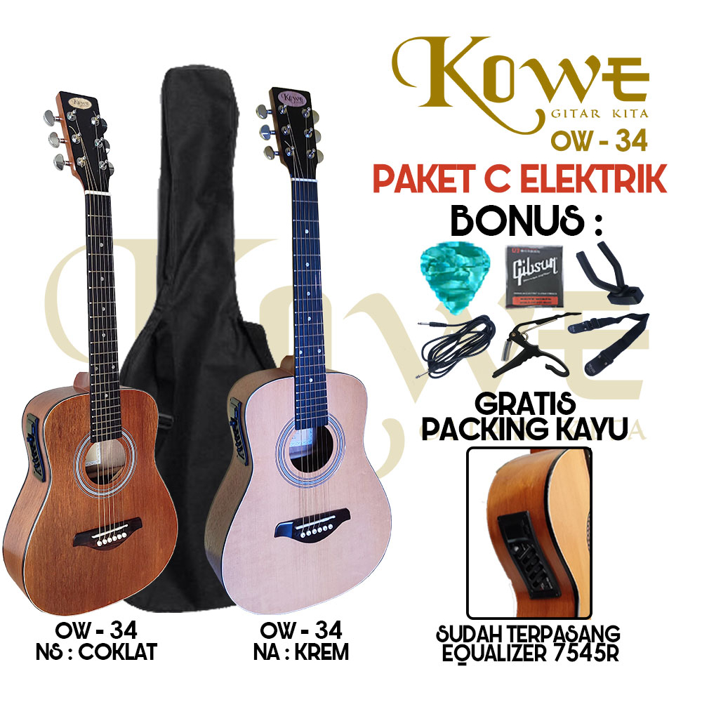 Jual Gitar Akustik Elektrik Merk Kowe Ukuran String Original Shopee Indonesia