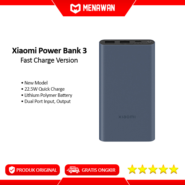 Jual Xiaomi Power Bank 3 10000 mAh 22.5W PD 3.0 Quick Charge Type C ...