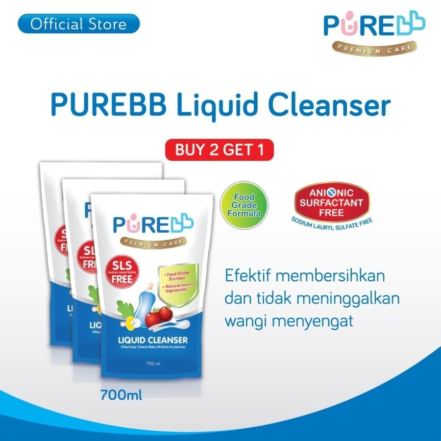 Jual Pure BB Liquid Cleanser Refill Combo 700mlx3 (Buy 2 Get 1) - Pure ...