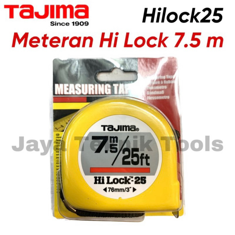 Jual Meteran Hi-Lock Tajima 7,5 meter Kuning Measuring Tape Hilock Hi ...