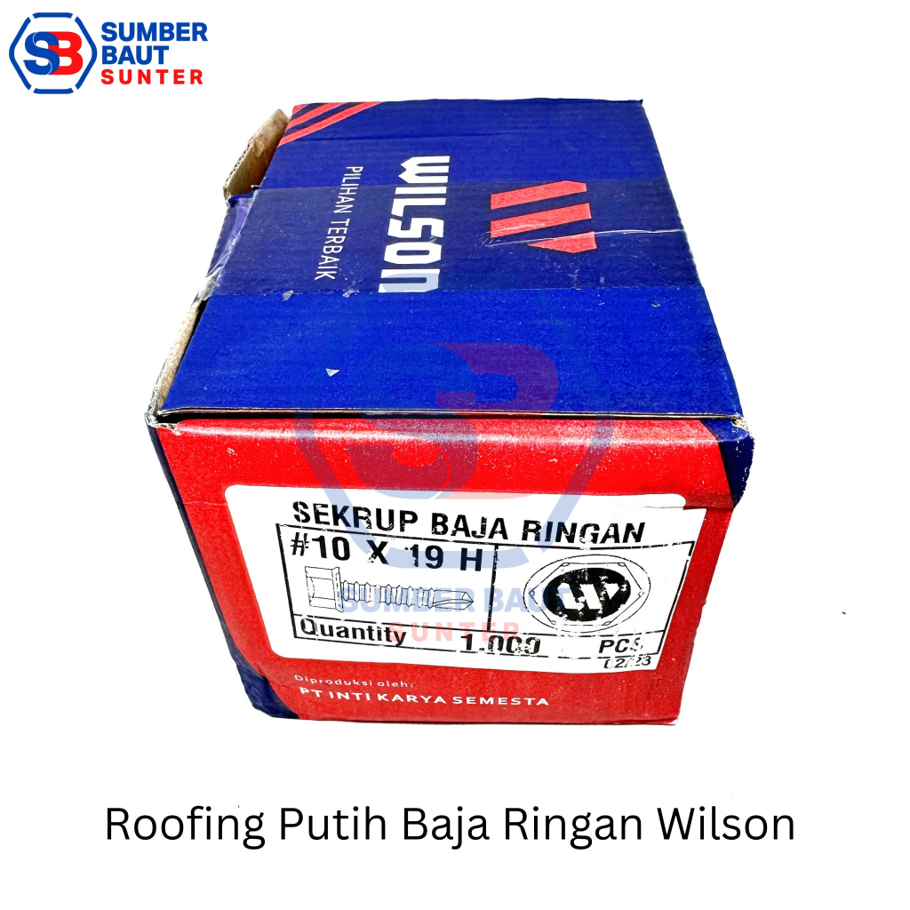 Jual Skrup Baja Ringan 10x19 Roofing Putih Wilson - 1 Box isi 1.000 pcs ...