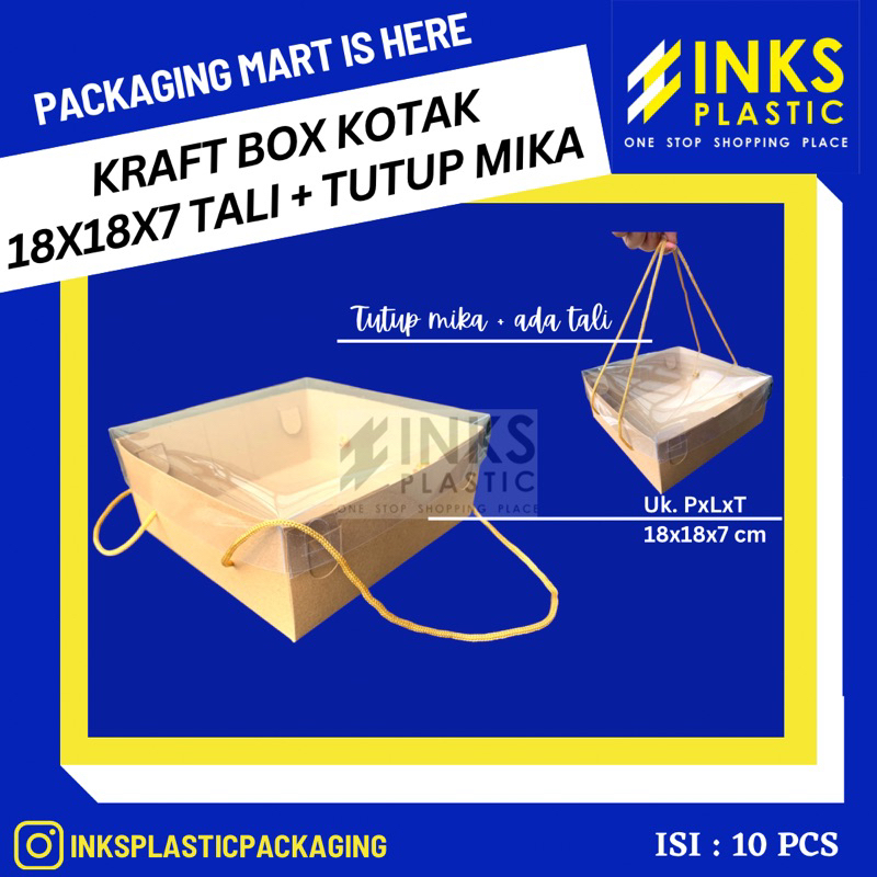 Jual Box Kraft Kotak Tutup Mika Tali Dus Kotak Nasi Kue Bolu Pcs Shopee Indonesia