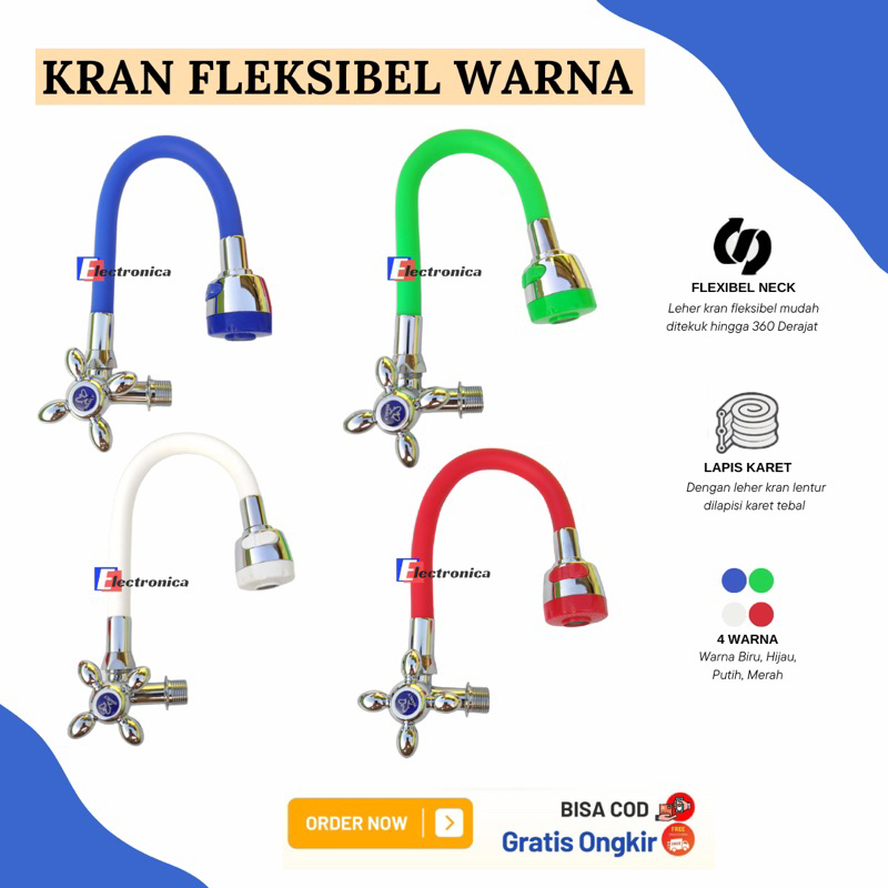 Jual Kran Angsa Fleksibel Warna Kran Cuci Piring Tembok Warna Warni Shopee Indonesia