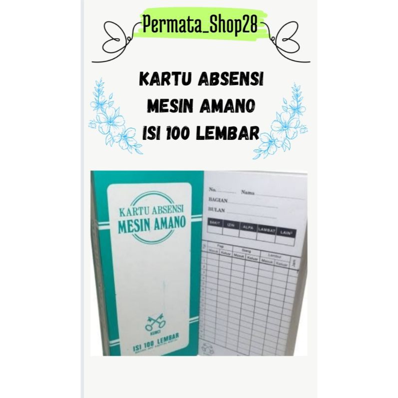 Jual KARTU ABSENSI MESIN AMANO BOX ISI 100 LEMBAR | Shopee Indonesia