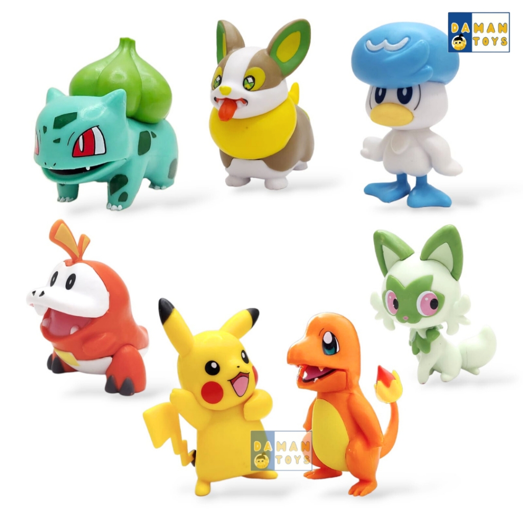 Jual 7 Pcs Pokemon Figure Fuecoco Sprigatito Quaxley Yamber Charmander ...