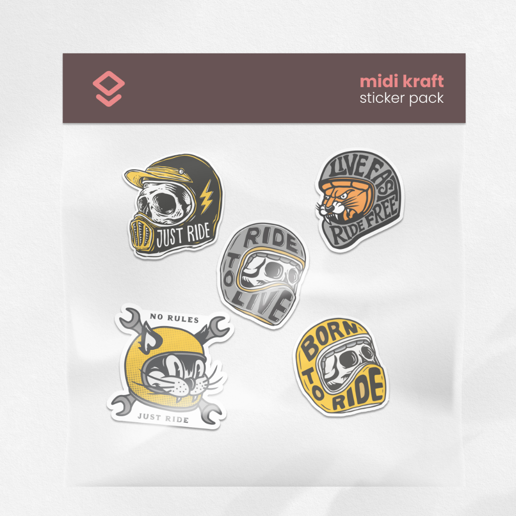 Jual Stiker Retro Helmet Motor Biker Rider Vintage Vinyl Anti Air ...