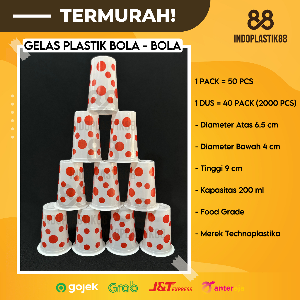 Jual CUP BOLA - BOLA / GELAS PLASTIK BOLA - BOLA / GELAS PESTA POLKADOT ...