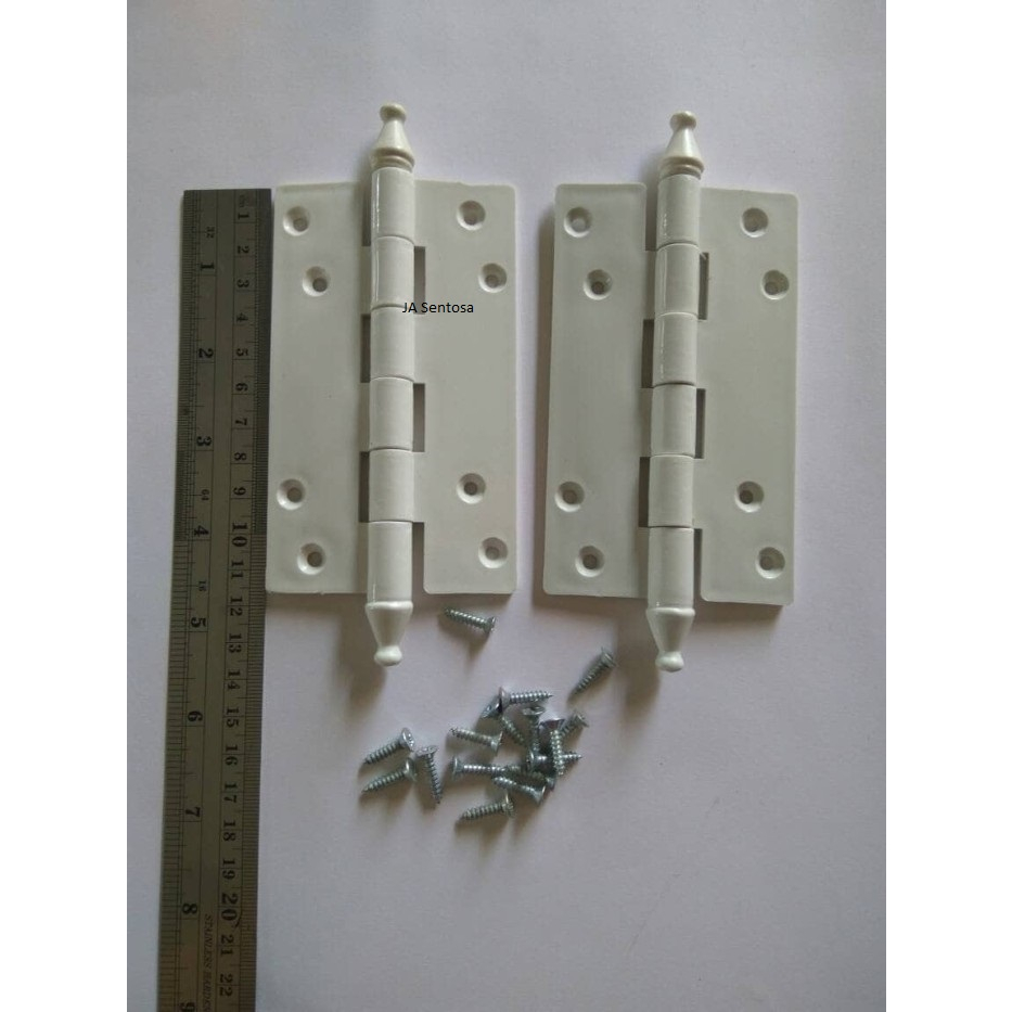 Jual ENGSEL PINTU PVC PLASTIK DOOR HINGE PUTIH KAMAR MANDI /WC Shopee