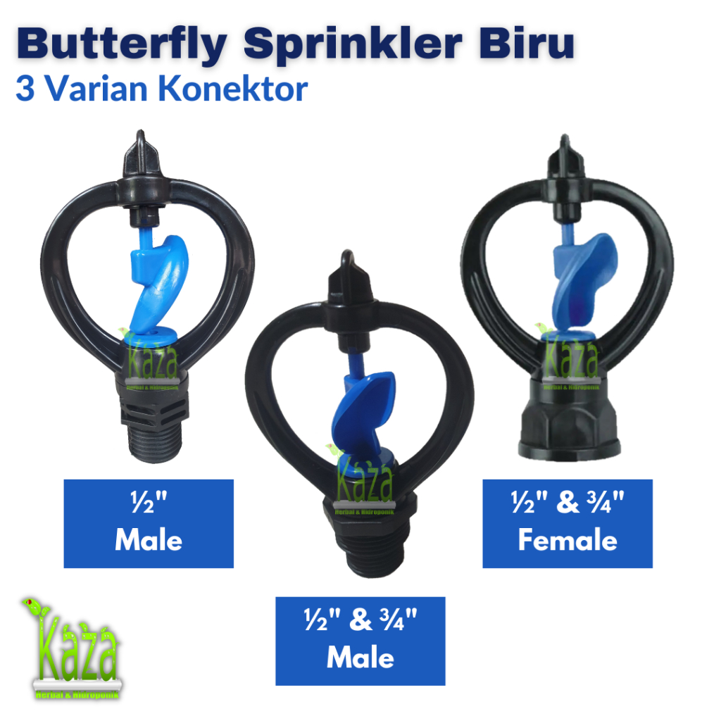 Butterfly Sprinkler Biru 1/2" 3/4" - Alat Penyiram Sprayer Tanaman Model Kupu-kupu