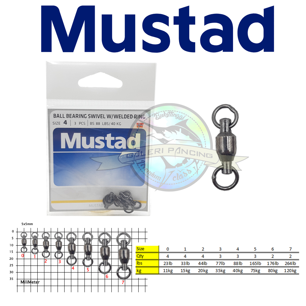 MUSTAD BALL BEARING SWIVEL WITH WELDED RING