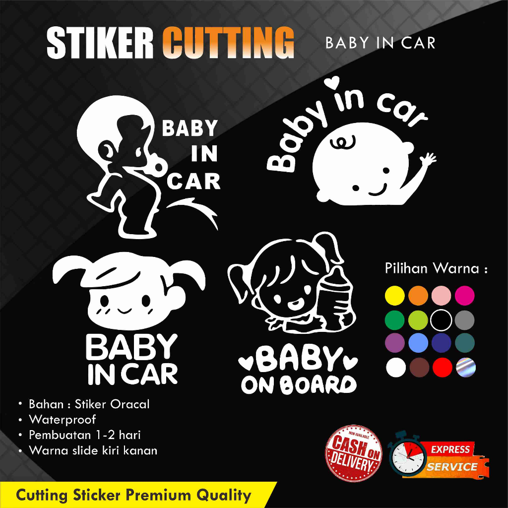 Jual Stiker BABY IN CAR / Stiker mobil / Kids ORACAL | Shopee Indonesia