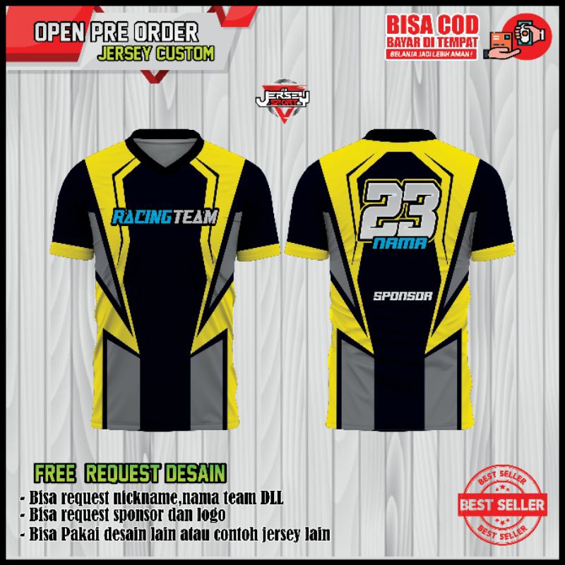 Jual Jersey Racing Custom Desain Bebas Request Nama nomor sponsor ...